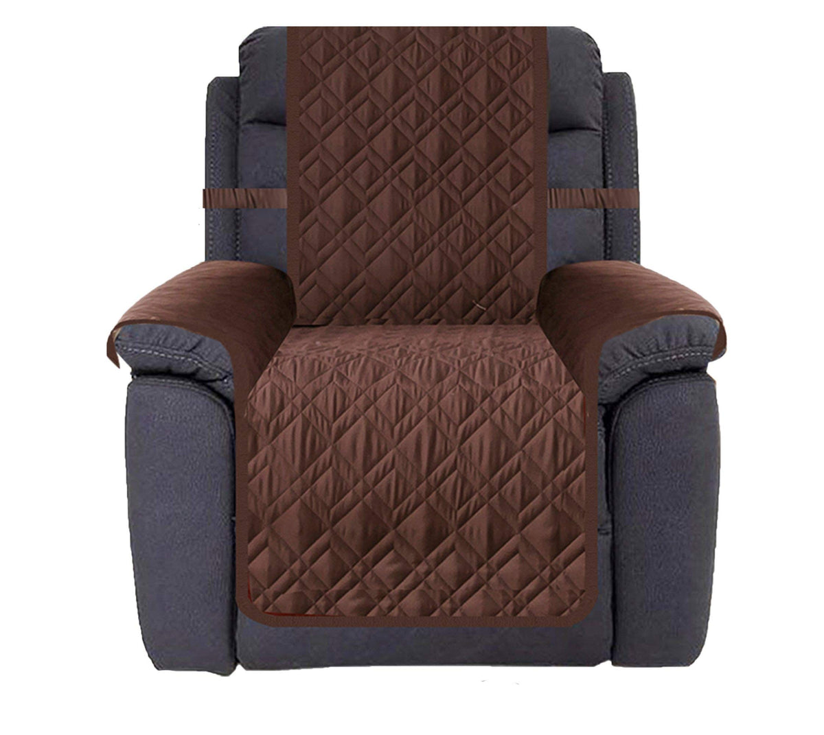Ameritex stay-in-place waterproof recliner cover on a chair, anti-slip grip in action.