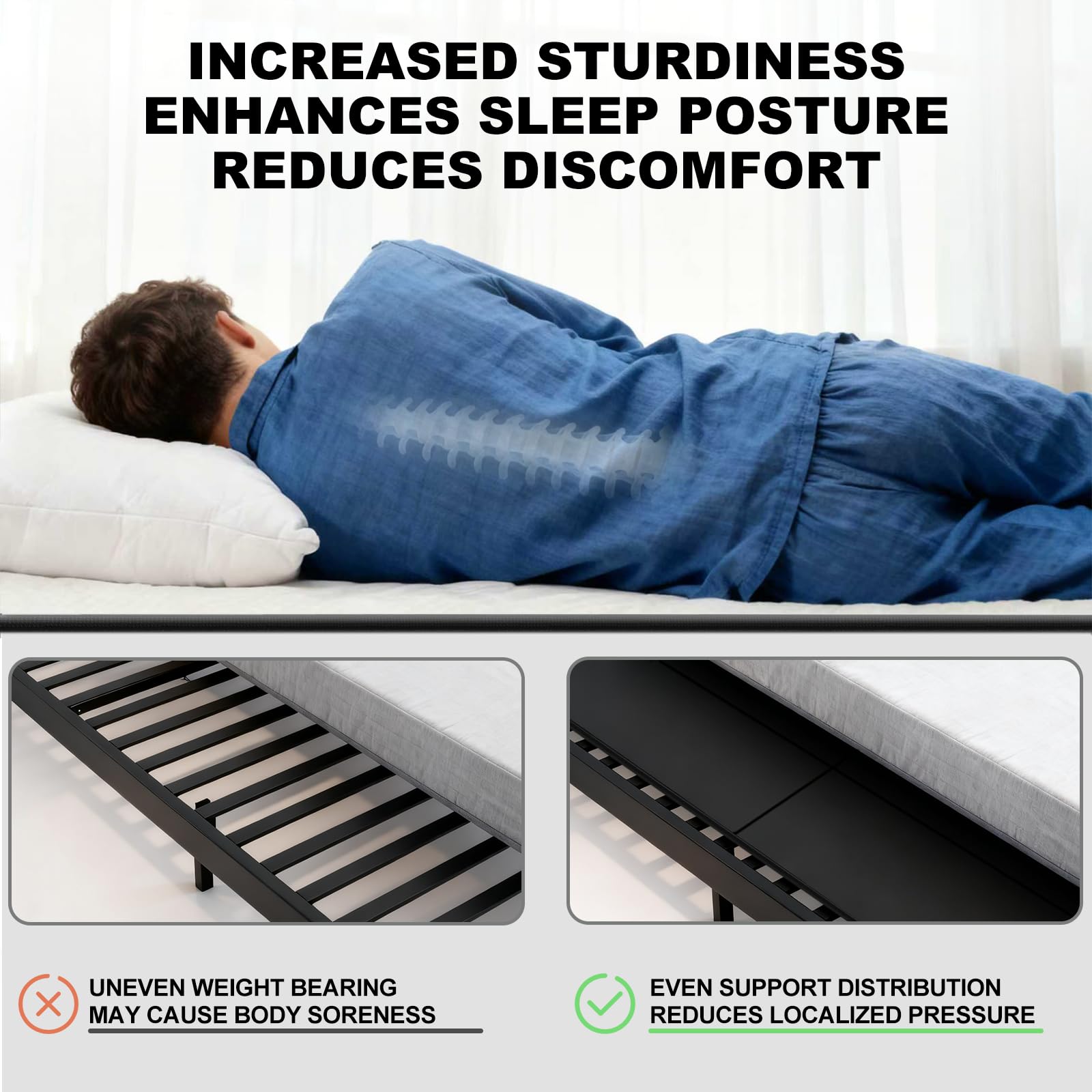Ameruse Queen Bunkie Board 10mm foldable, portable setup for guests, travel, or camping.