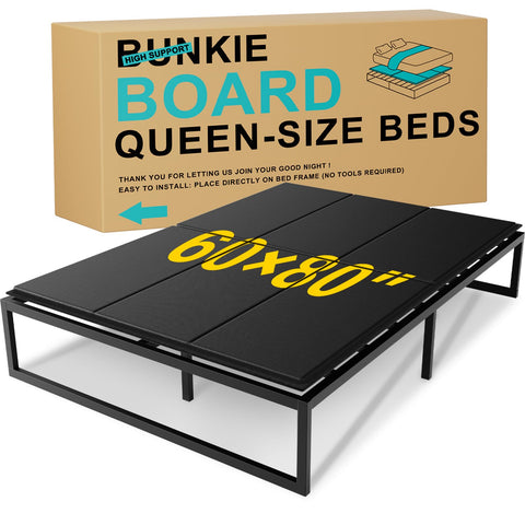 Ameruse Queen Bunkie Board 10mm under-mattress placement reduces sag and improves support.