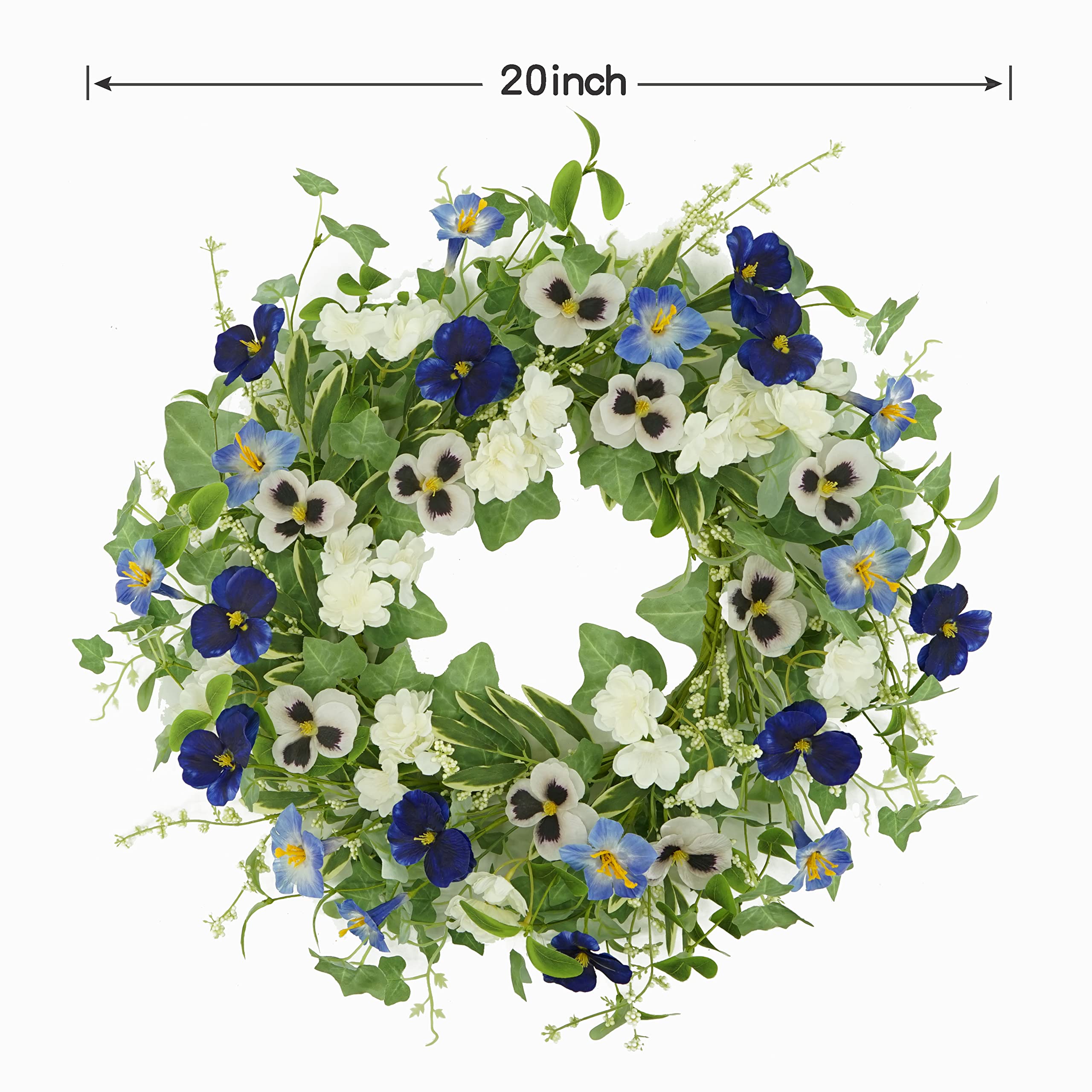 Close-up of AMF0RESJ wreath showing detailed flowers, ivy, and berries for texture.