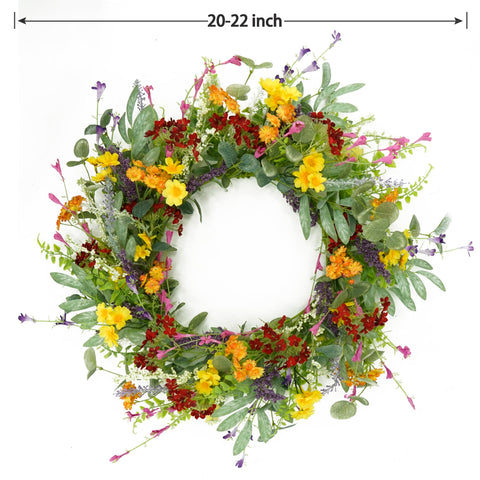 AMF0RESJ daisy wreath suitable for both indoor and outdoor display.