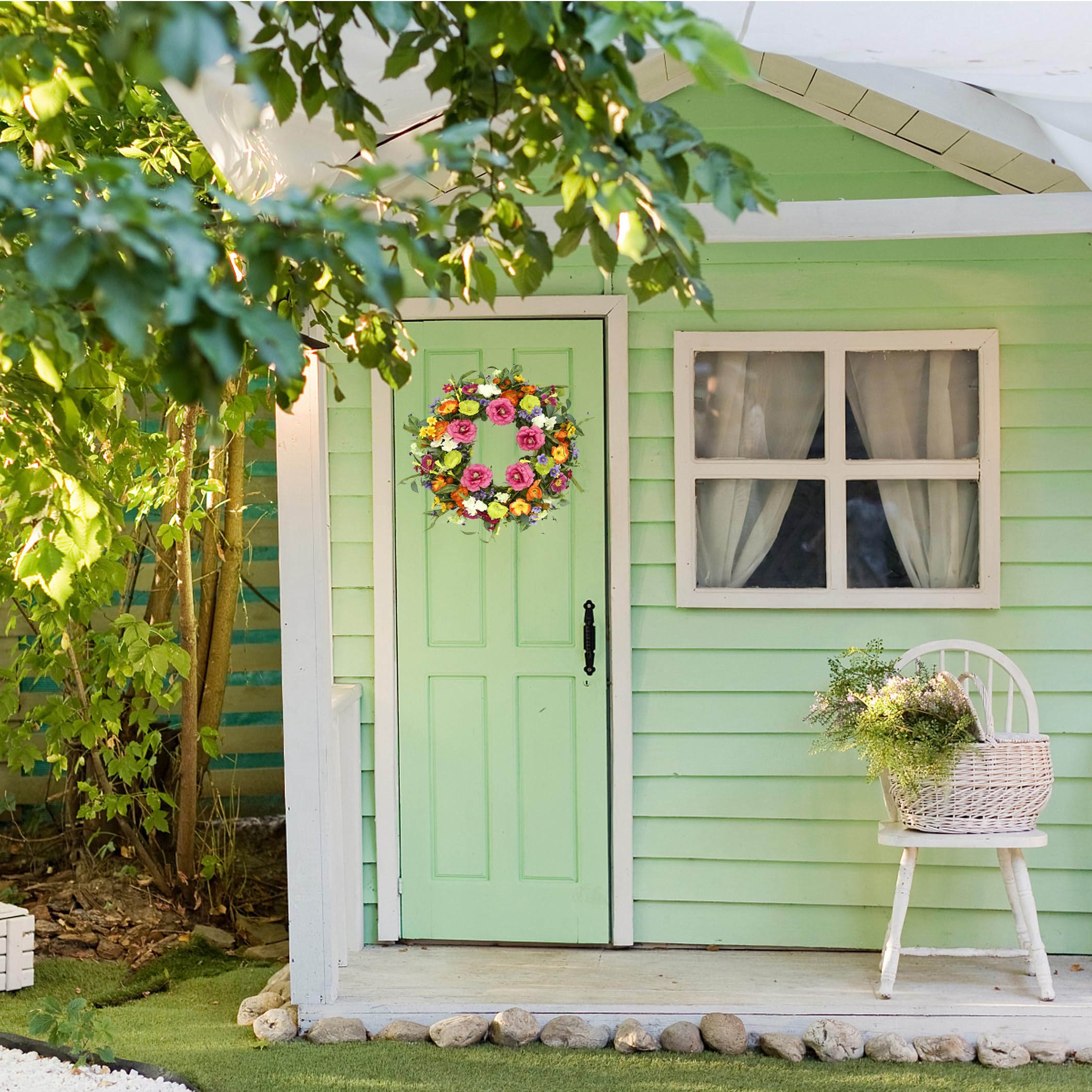 AMF0RESJ multipurpose wreath suits doors, windows, and walls.