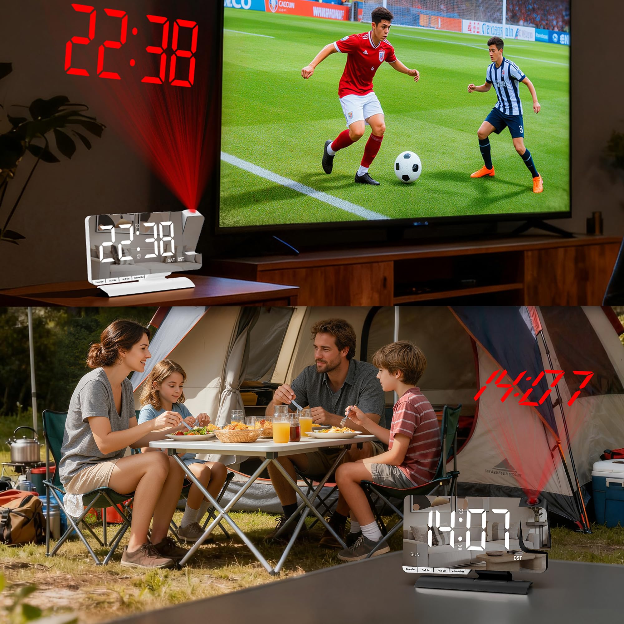 Amgico bedside clock ideal for teens and adults on a nightstand