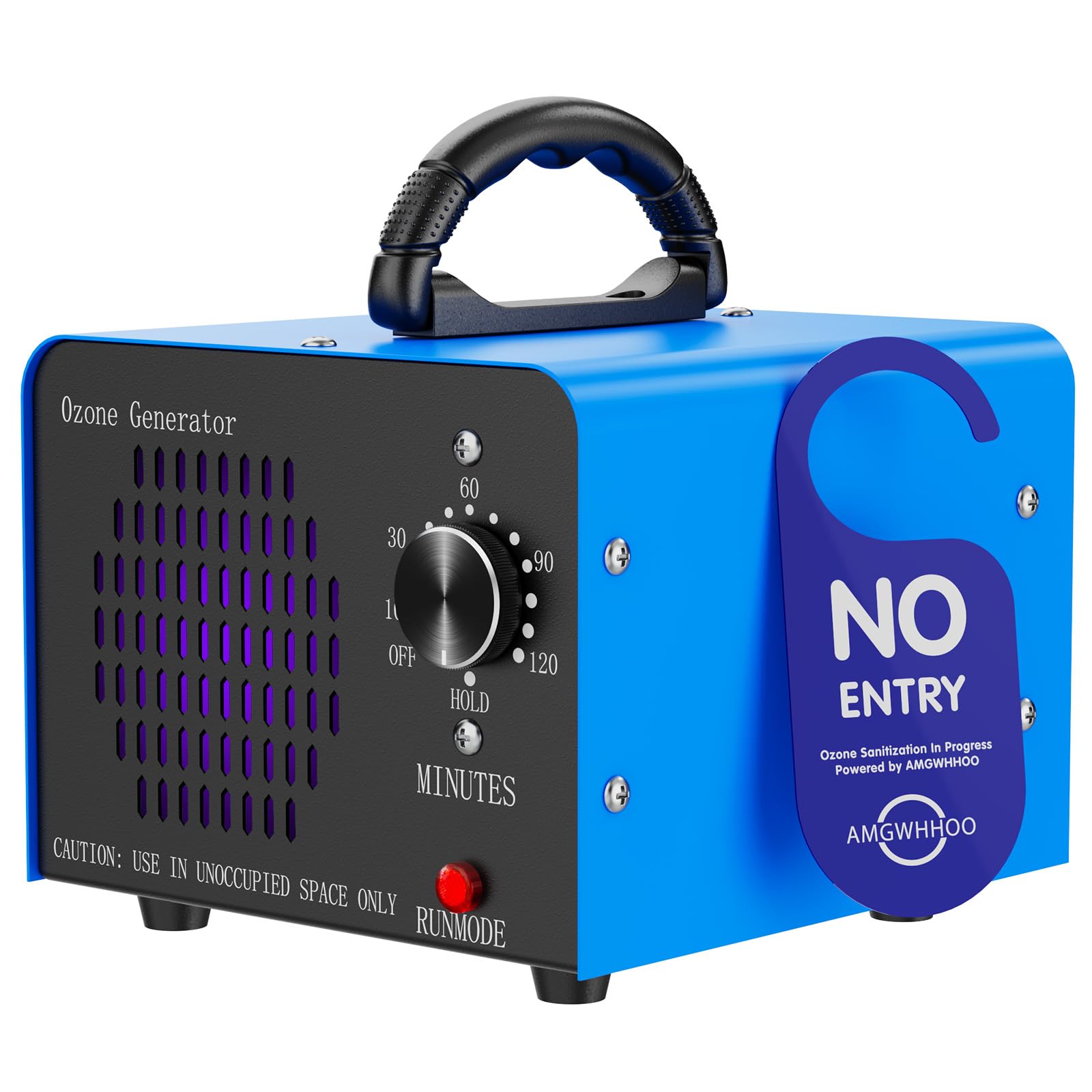 Amgwhhoo ozone generator in blue front view for strong odor removal