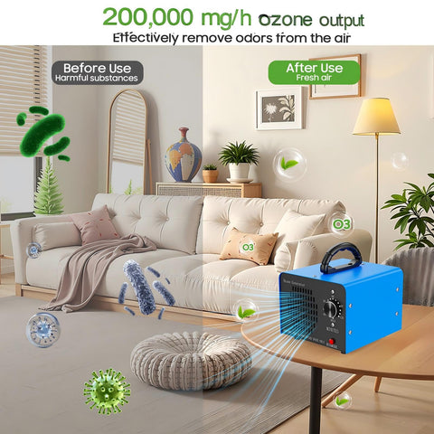 Amgwhhoo ozone generator blue side panel highlights durable build