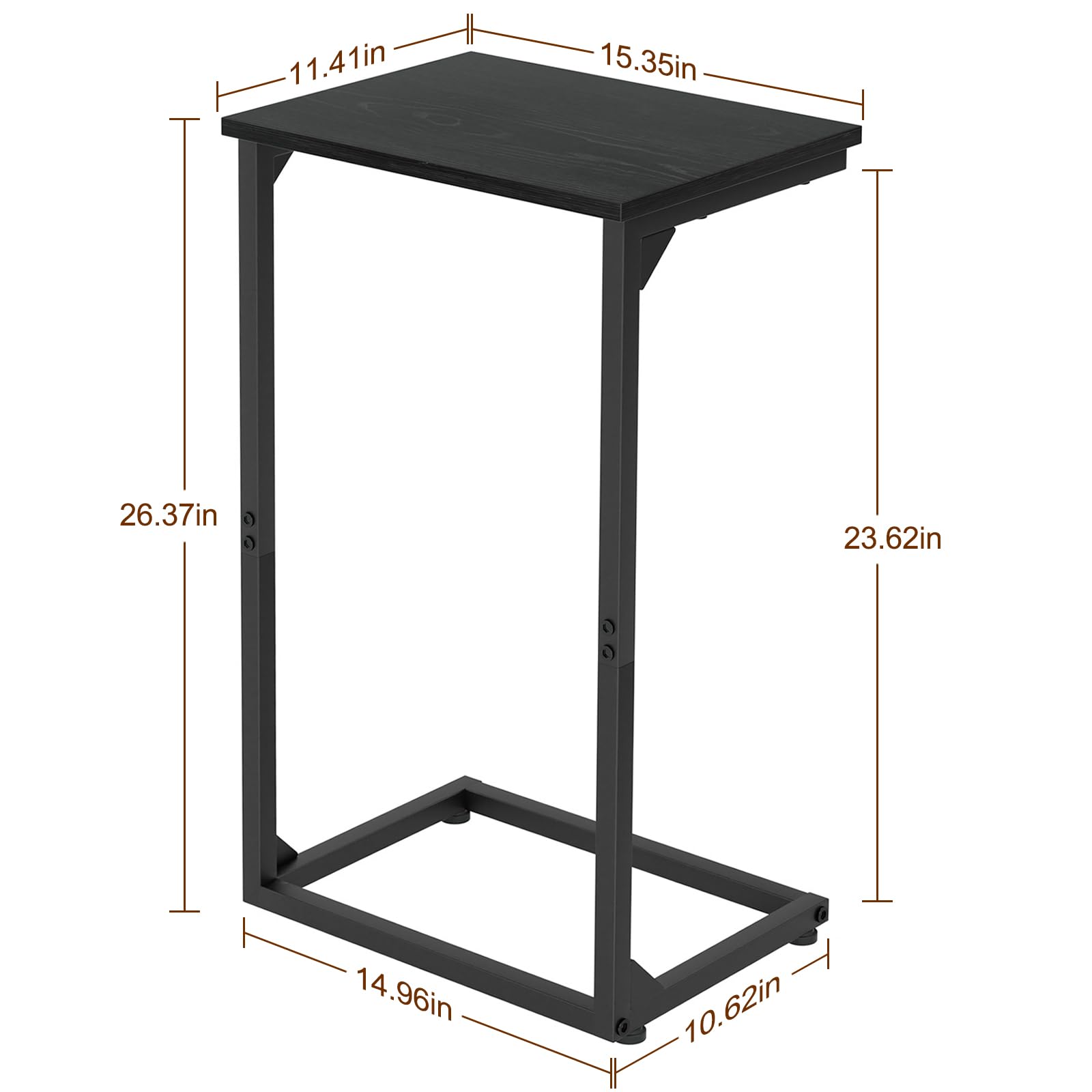 AMHANCIBLE C-shaped end table doubles as a compact living-room workstation.