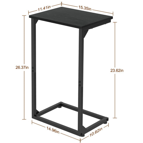 AMHANCIBLE C-shaped end table doubles as a compact living-room workstation.