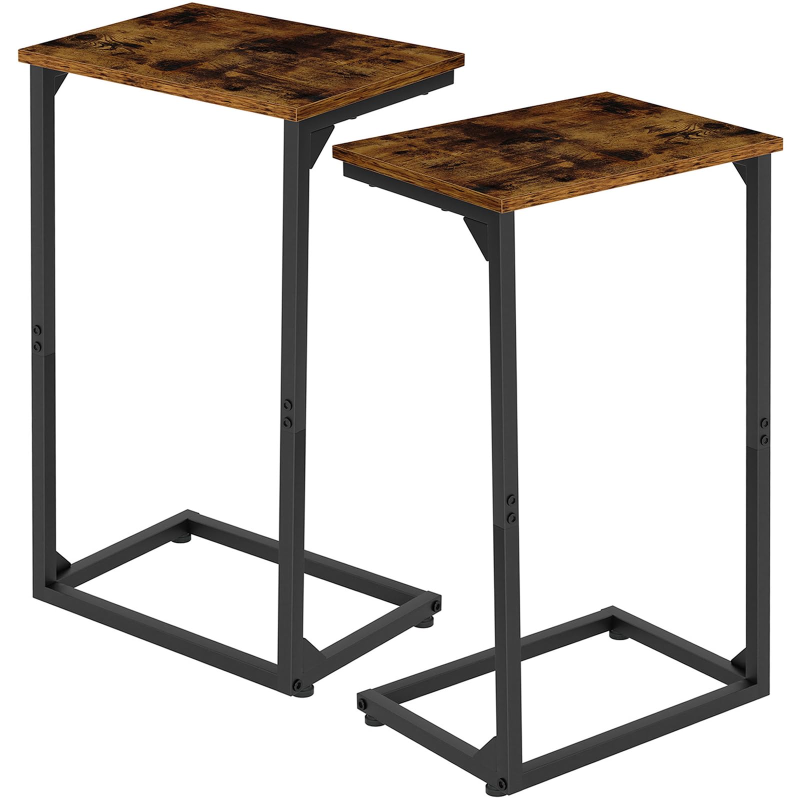 AMHANCIBLE C-Shaped End Table slides under the sofa for compact living spaces