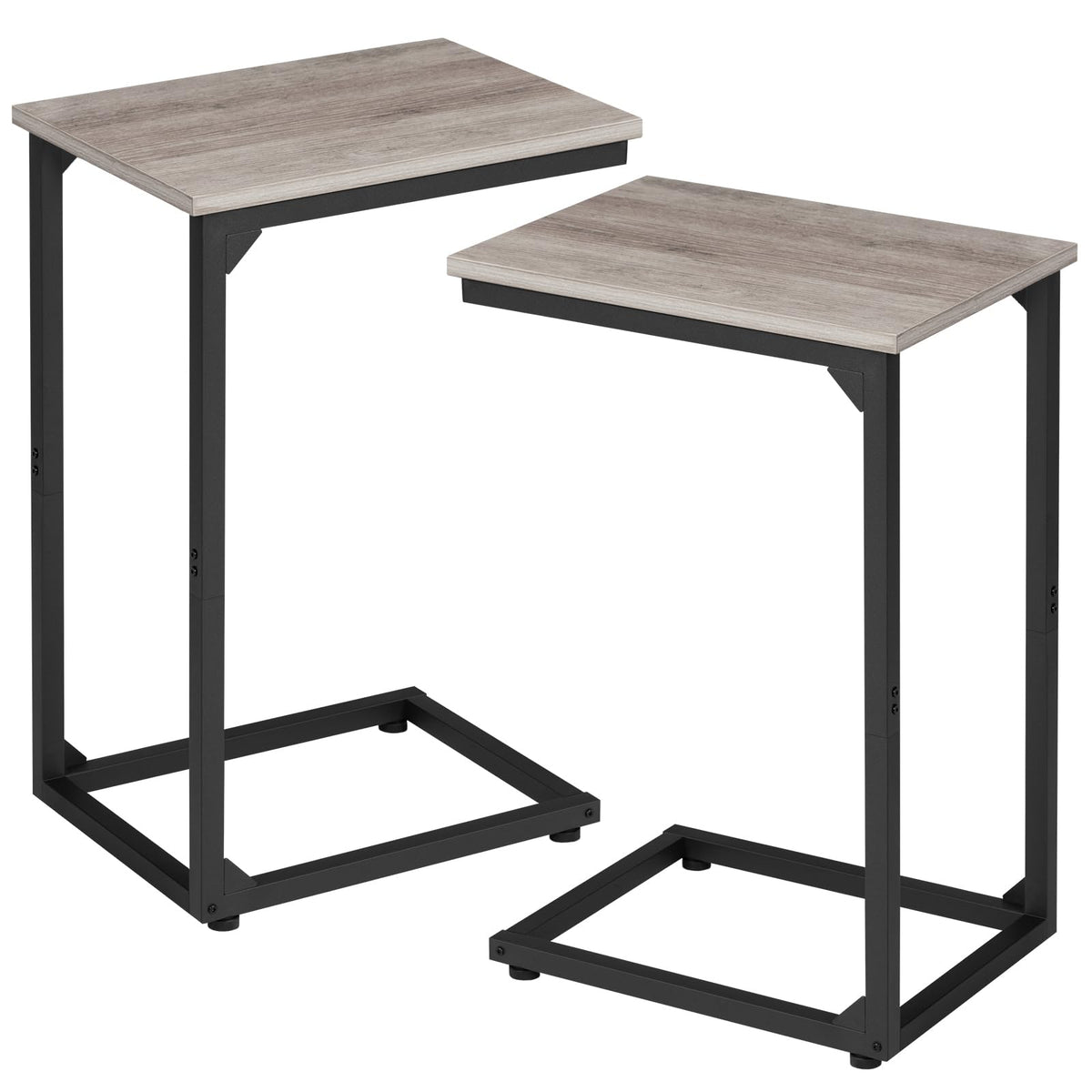 AMHANCIBLE C-shaped side table resting under sofa for convenient reach