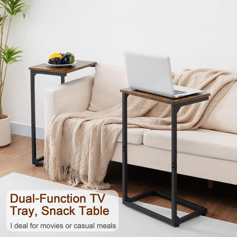AMHANCIBLE End Table with adjustable feet protects floors on uneven surfaces
