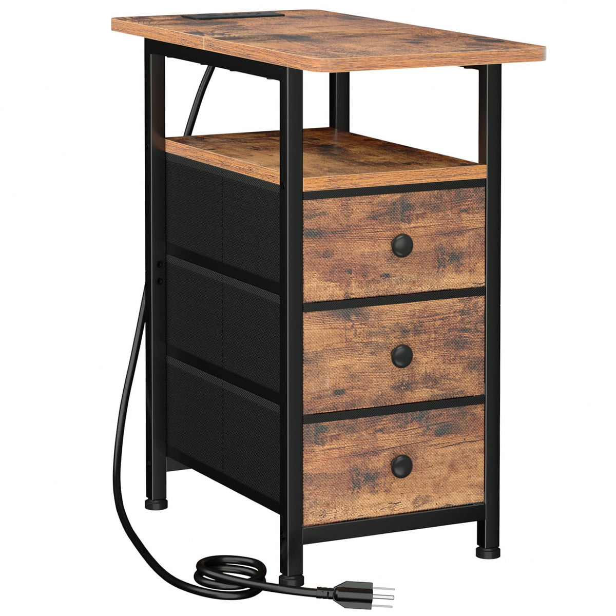 AMHANCIBLE end table with charging station for organized living room power