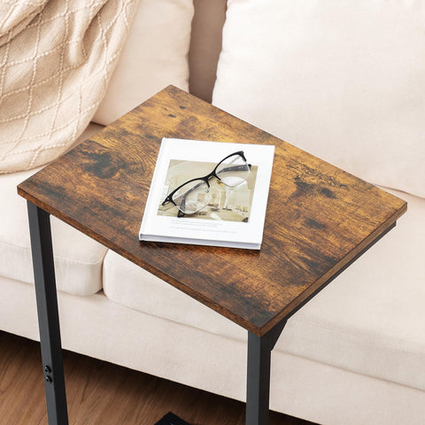AMHANCIBLE C-Shaped End Table demonstrates 26.37 in height for workstation use