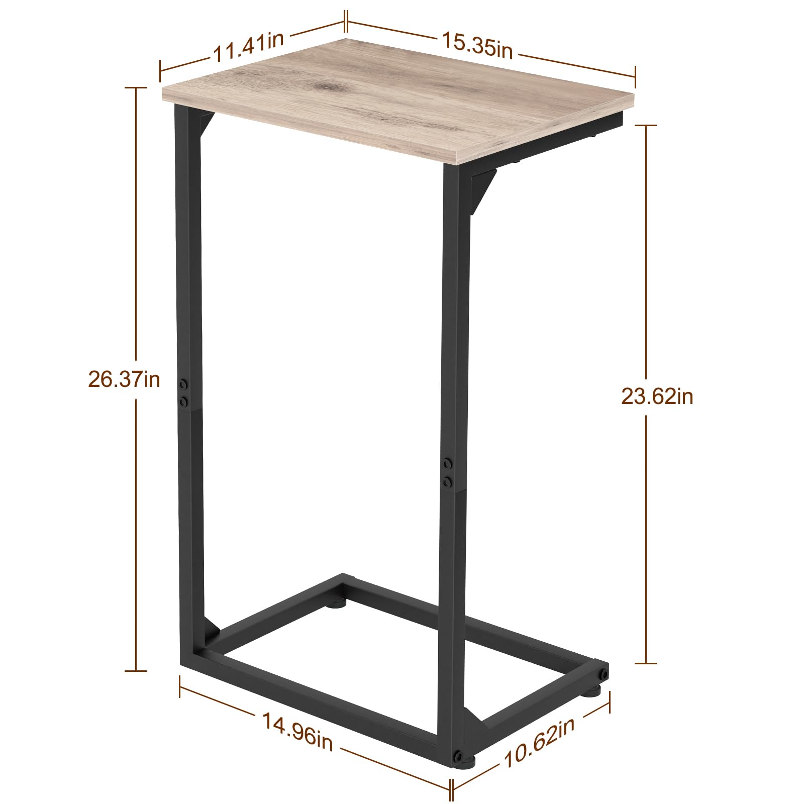 AMHANCIBLE end table shown as TV tray for snacks and devices.