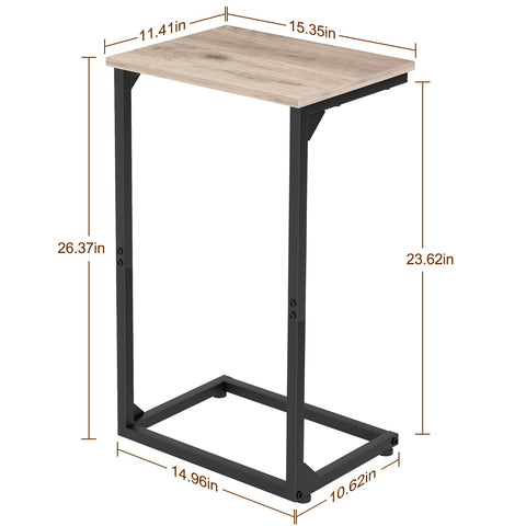 AMHANCIBLE end table shown as TV tray for snacks and devices.