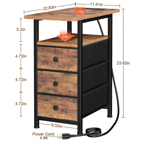 AMHANCIBLE end table wood-top surface provides sturdy, long-lasting support