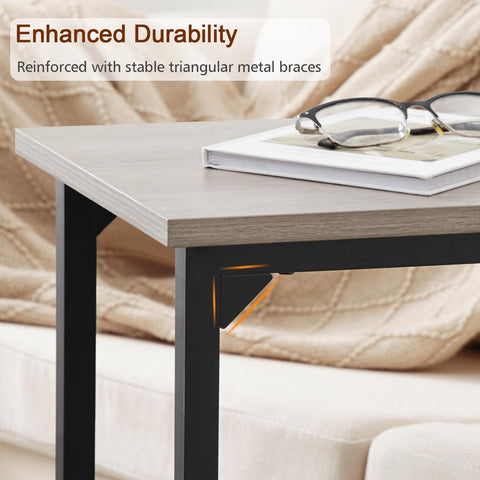 AMHANCIBLE FSC-certified wood top detail on end table