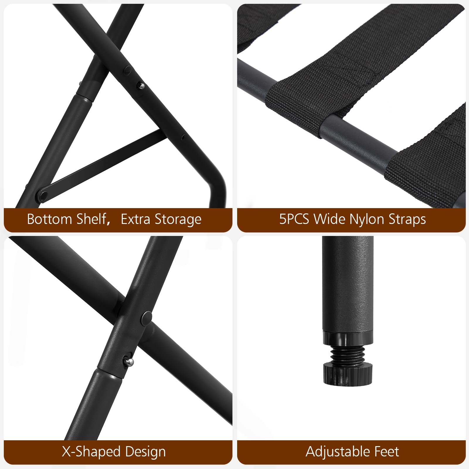 AMHANCIBLE luggage rack supports up to 110 lb capacity