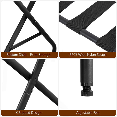 AMHANCIBLE luggage rack supports up to 110 lb capacity