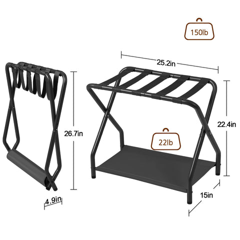 AMHANCIBLE luggage rack includes clear assembly instructions and Allen key