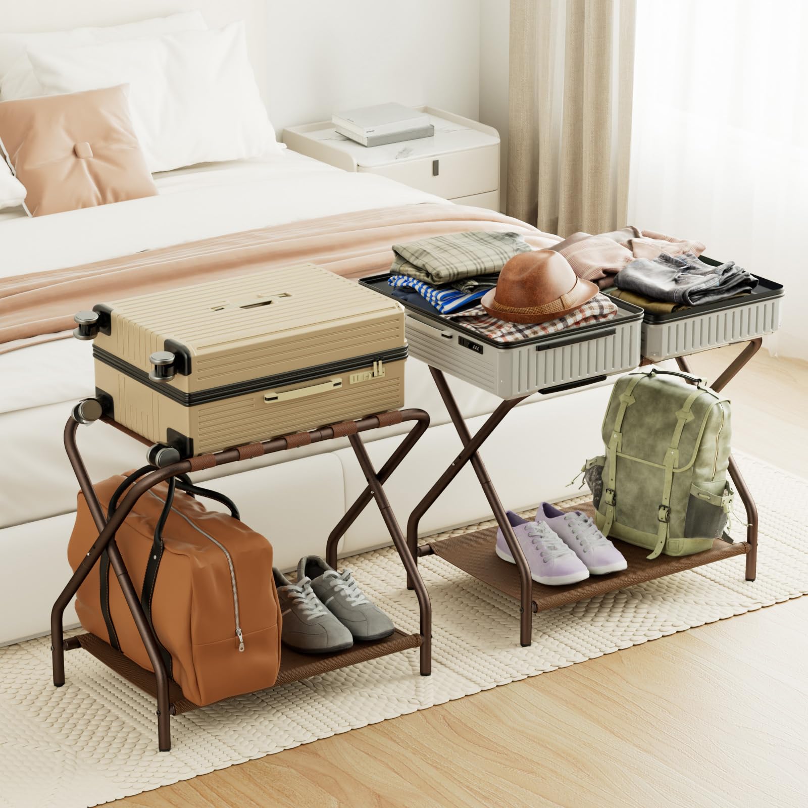 AMHANCIBLE luggage rack assembly kit included for quick setup