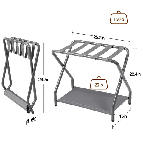 AMHANCIBLE luggage rack bottom shelf used for shoes and travel essentials