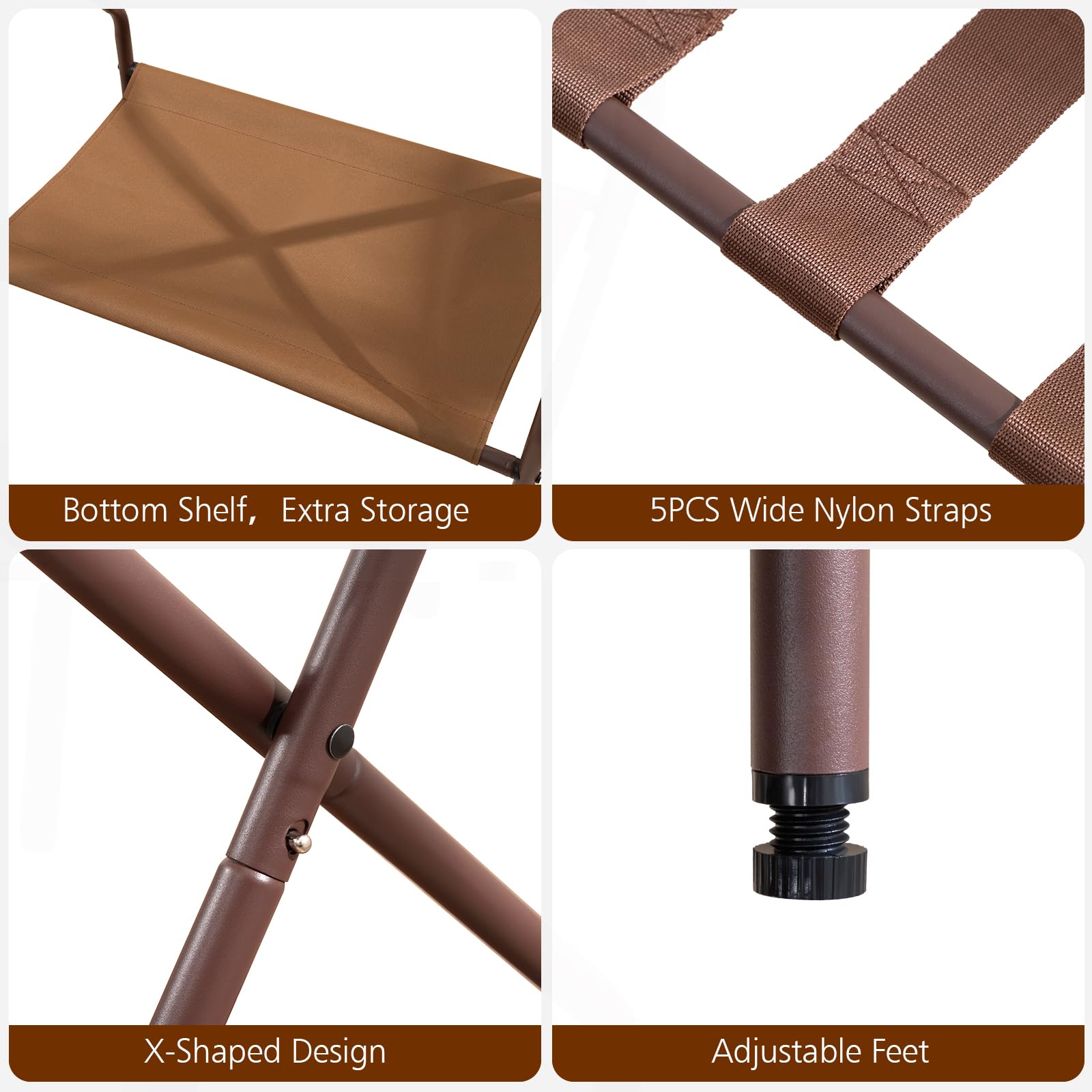 AMHANCIBLE luggage rack durable metal frame with nylon straps