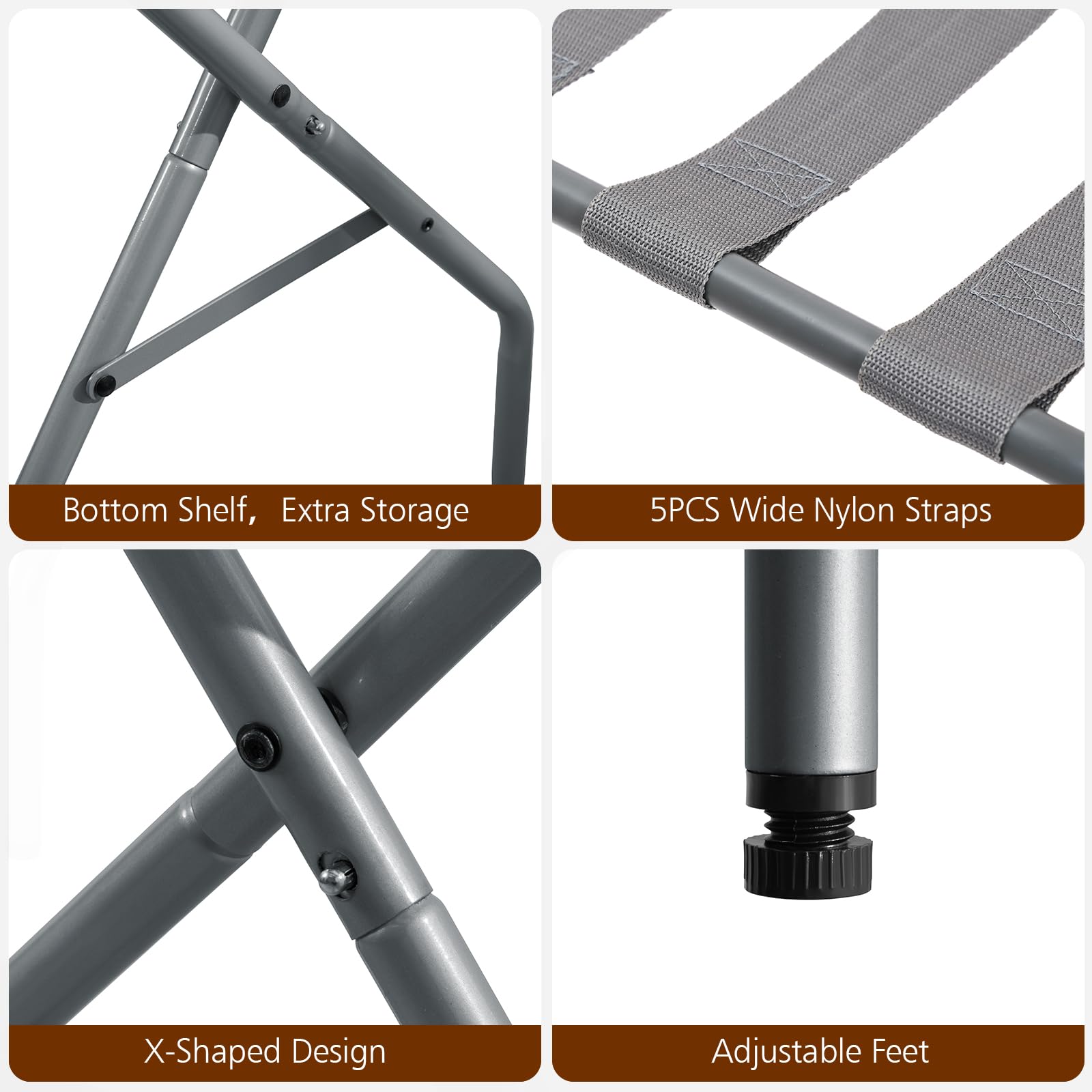 AMHANCIBLE luggage rack with numbered parts for fast, tool-free assembly