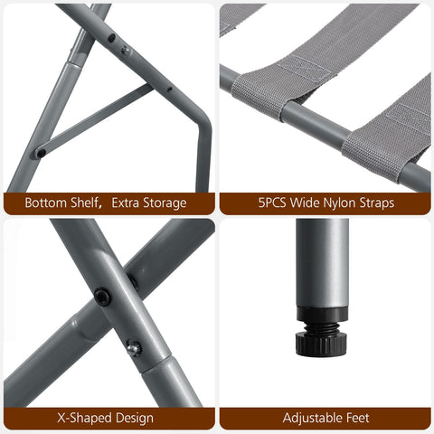 AMHANCIBLE luggage rack with numbered parts for fast, tool-free assembly