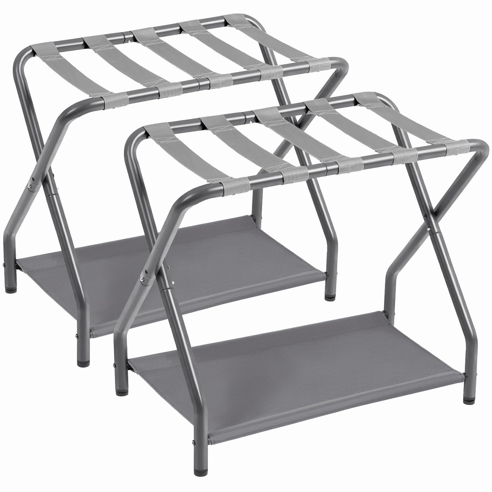 AMHANCIBLE luggage rack folded for compact storage in a closet