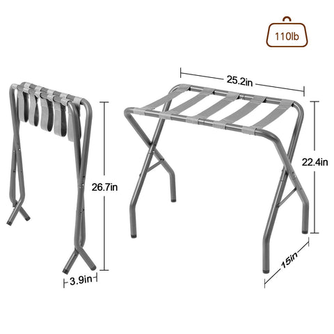 AMHANCIBLE luggage rack folds flat for quick storage after travel