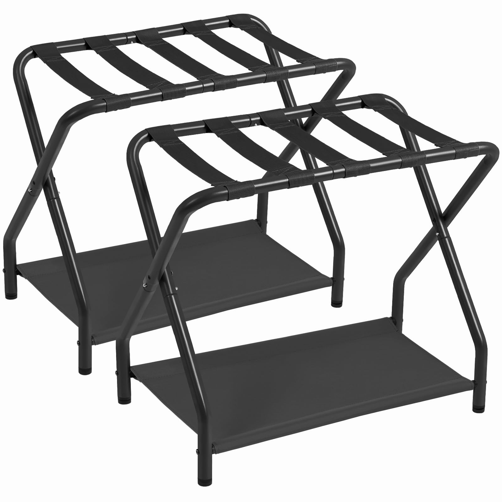 AMHANCIBLE luggage rack two-pack foldable frame for easy luggage access