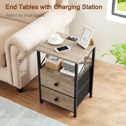 AMHANCIBLE night stand 2 adjustable feet protect floors on uneven surfaces