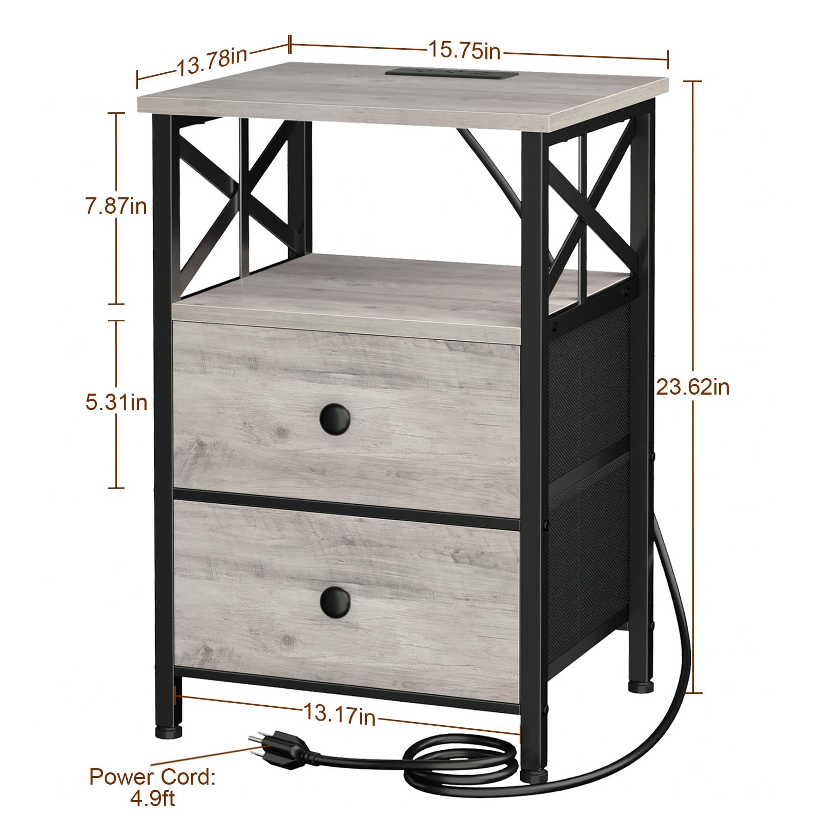 AMHANCIBLE night stand 2 compact size fits small spaces neatly
