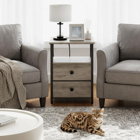 AMHANCIBLE night stand 2 open compartment for decor and books