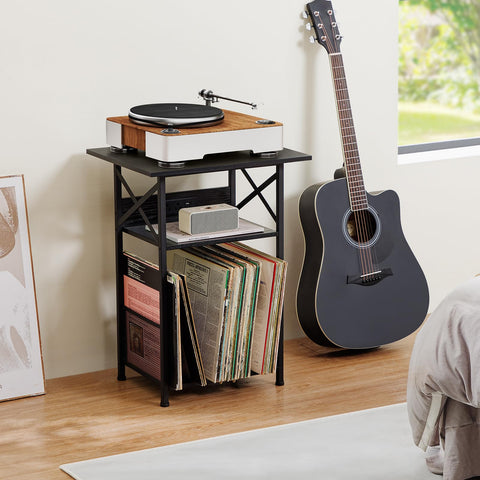AMHANCIBLE record player stand living room display blends with décor