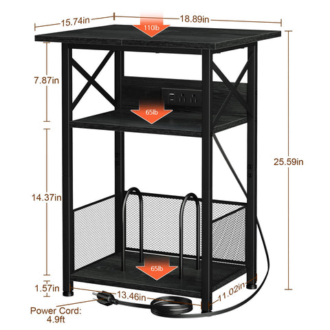 AMHANCIBLE record player stand side view highlighting sturdy steel frame