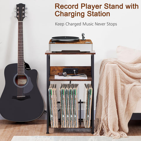 AMHANCIBLE bottom storage space holds vinyl records neatly