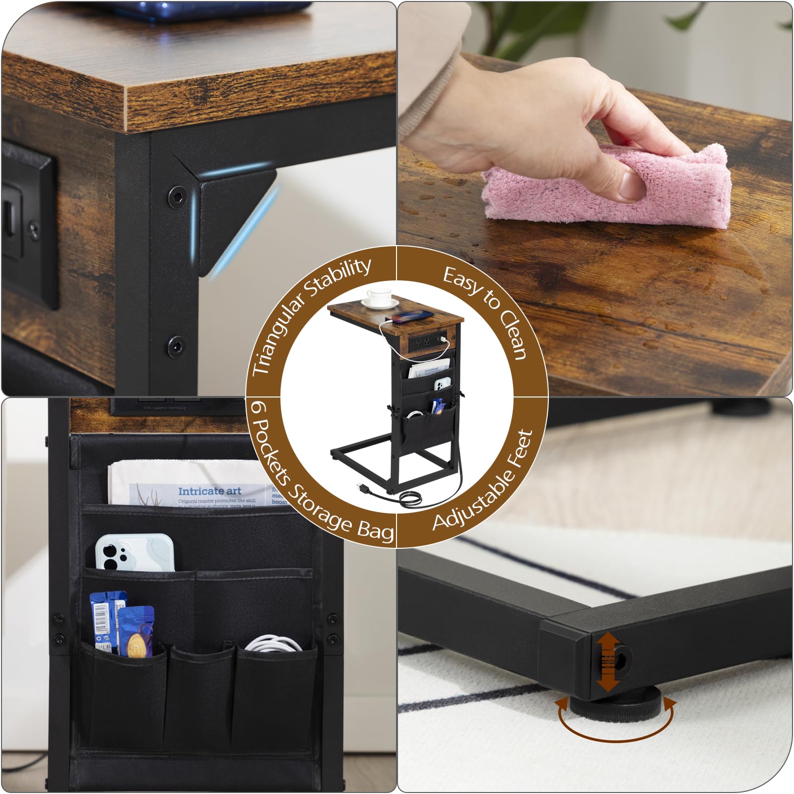 AMHANCIBLE rustic brown finish complements modern and retro furniture styles.