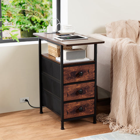 AMHANCIBLE rustic brown finish complements compact room decor