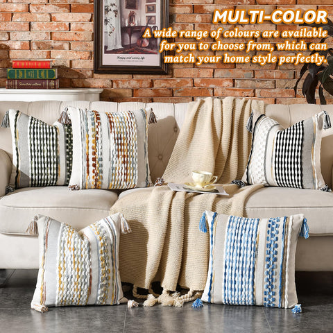 AmHoo pillow cover styled on a sofa for cozy room accents