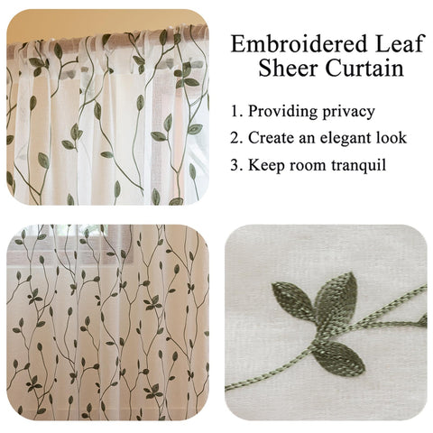 AmHoo white sage green curtains offer balanced light and privacy.