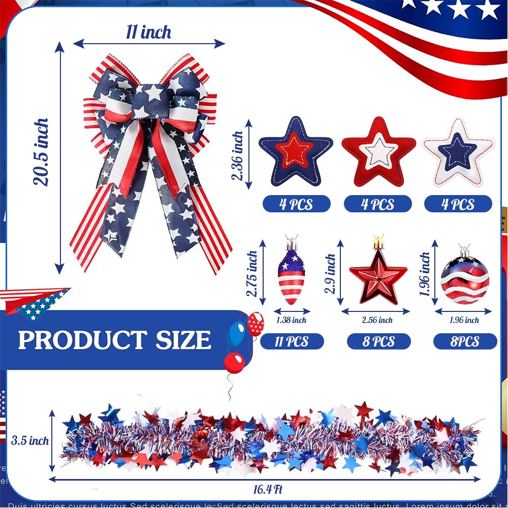 amiatalo patriotic stars and balls decorate trees with bold red white and blue accents