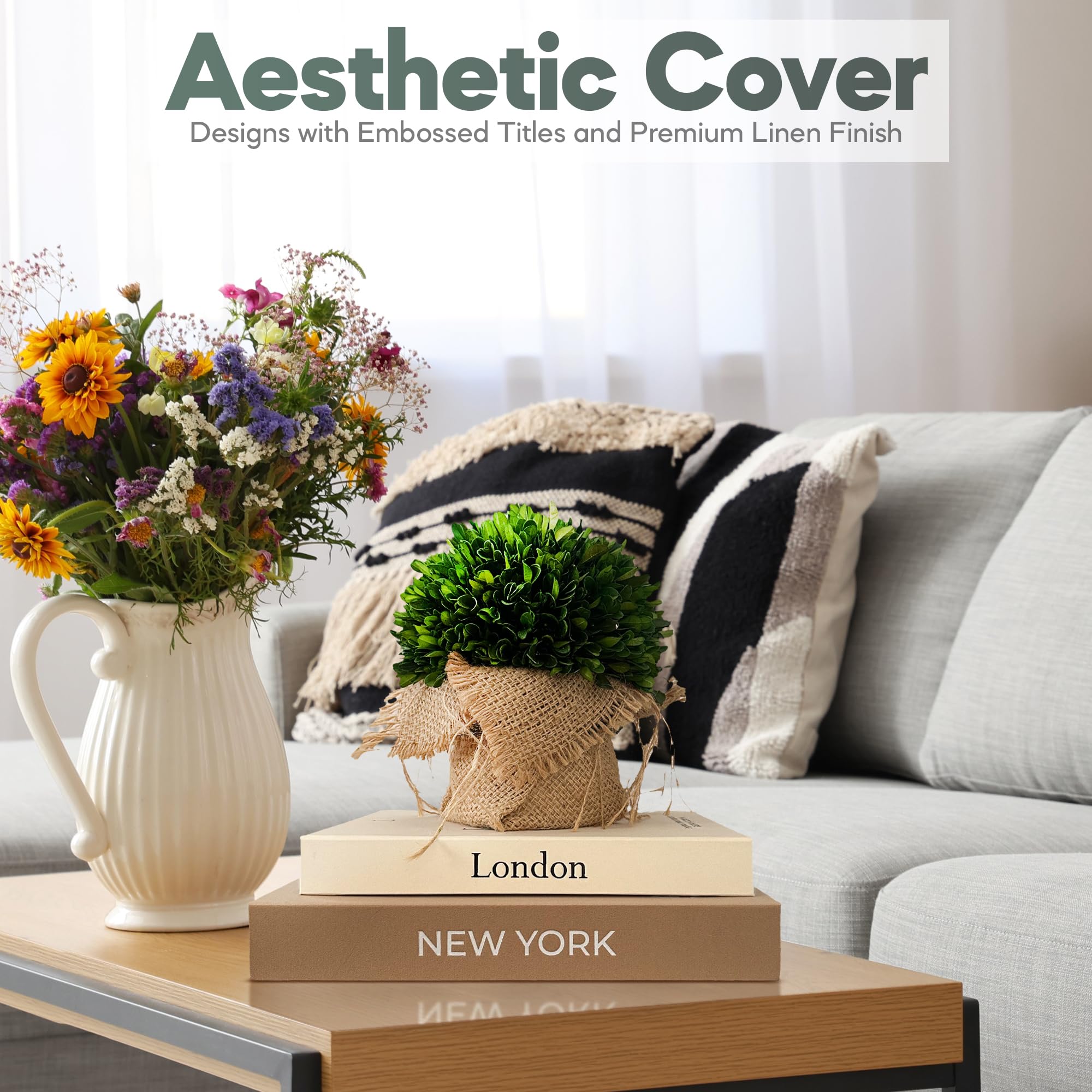 AMINALUX neutral linen decor complements minimalist, coastal, or rustic interiors