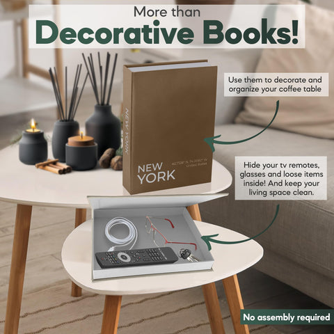 AMINALUX two-book set in lifelike sizes adds depth on shelves