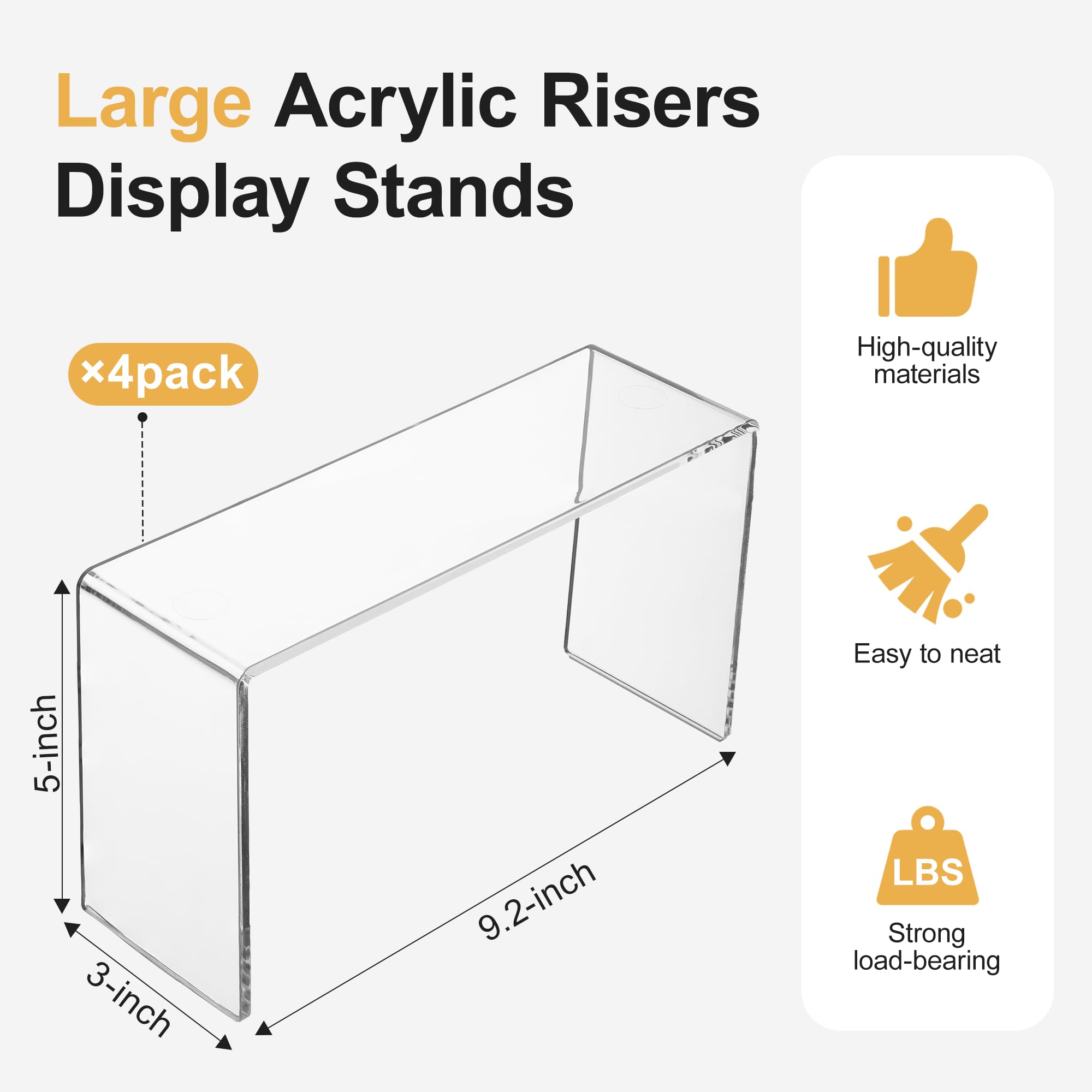 Aminigram 4-pack acrylic risers cupcake display for desserts