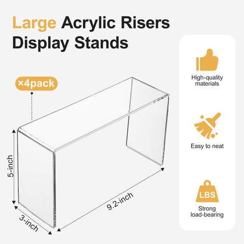 Aminigram 4-pack acrylic risers cupcake display for desserts