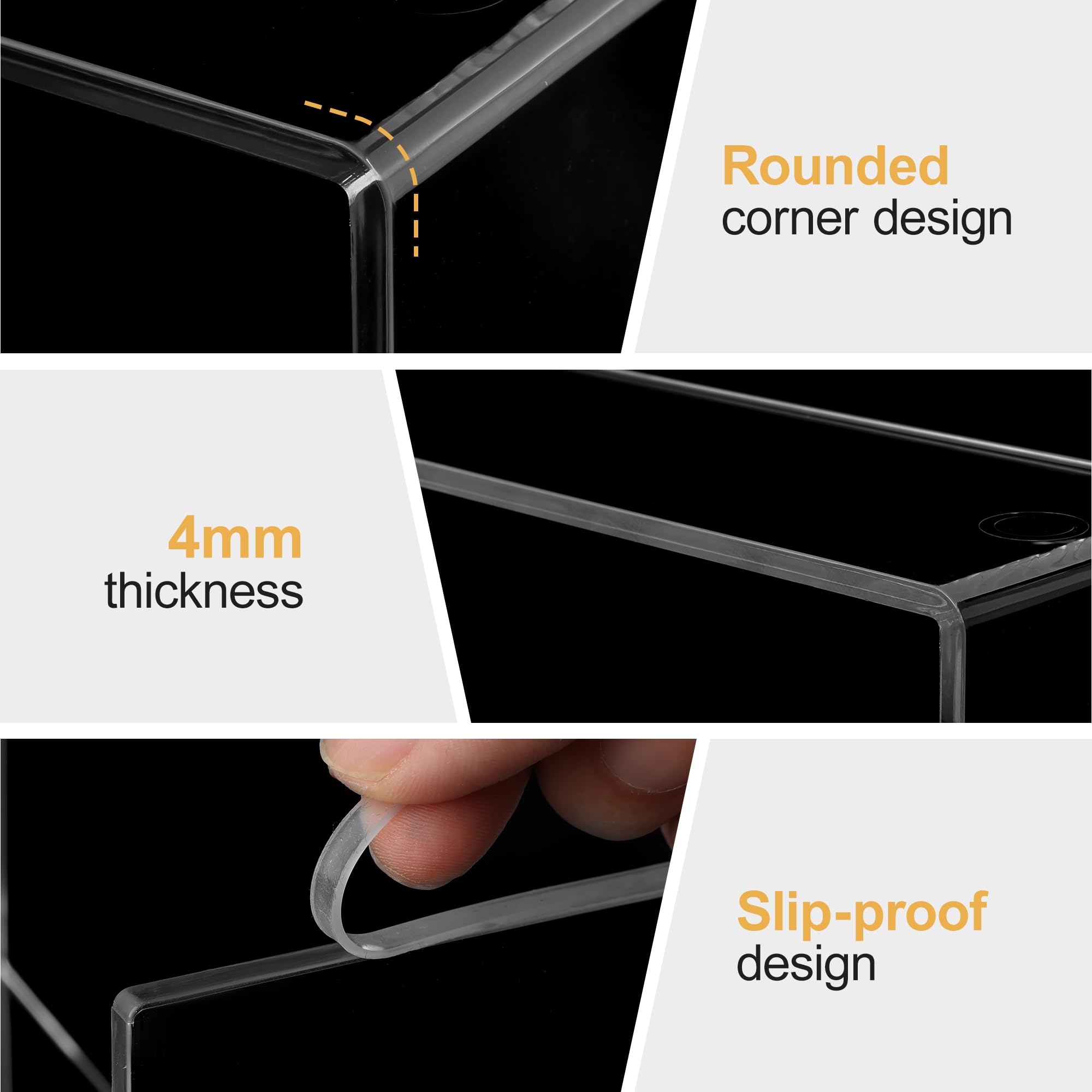 Aminigram 4-pack acrylic risers collectibles display keeps figurines visible