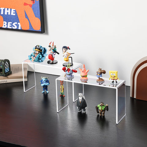 Aminigram 4-pack acrylic risers side view for compact organization