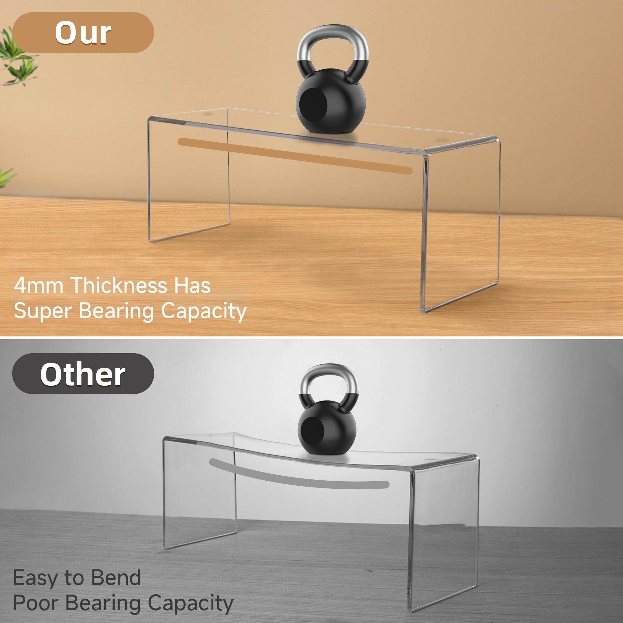 Aminigram large acrylic risers in a dessert display with cupcakes