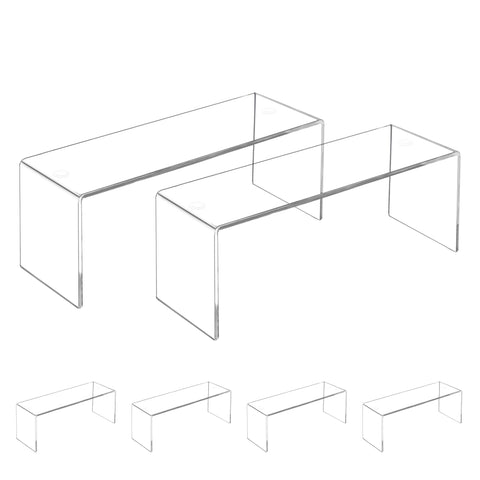 Aminigram four pack large acrylic risers top view for clear space saving displays